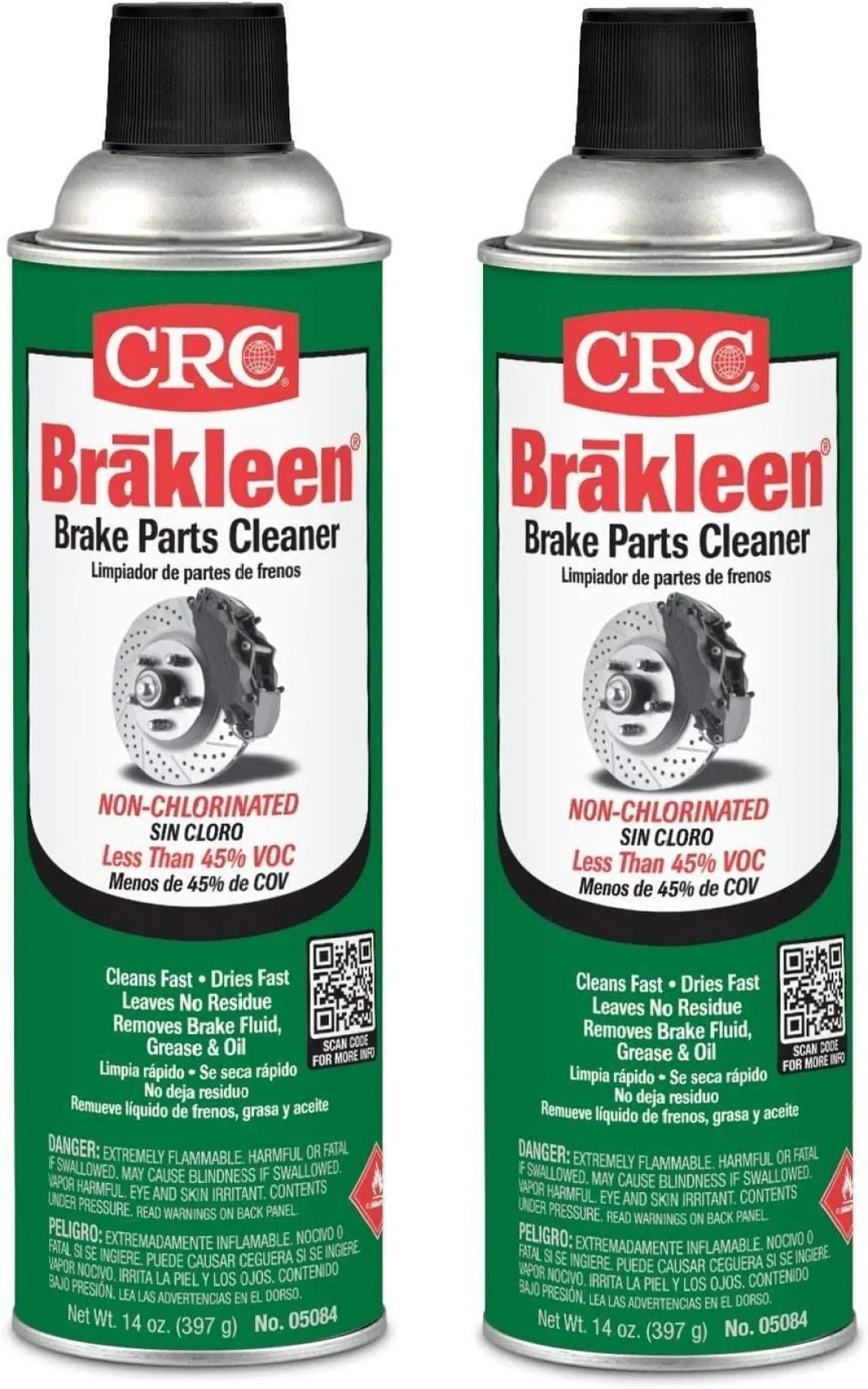 CRC 05084 Brakleen Non-Chlorinated Low VOC Brake Parts Cleaner 14 oz - Case of 12