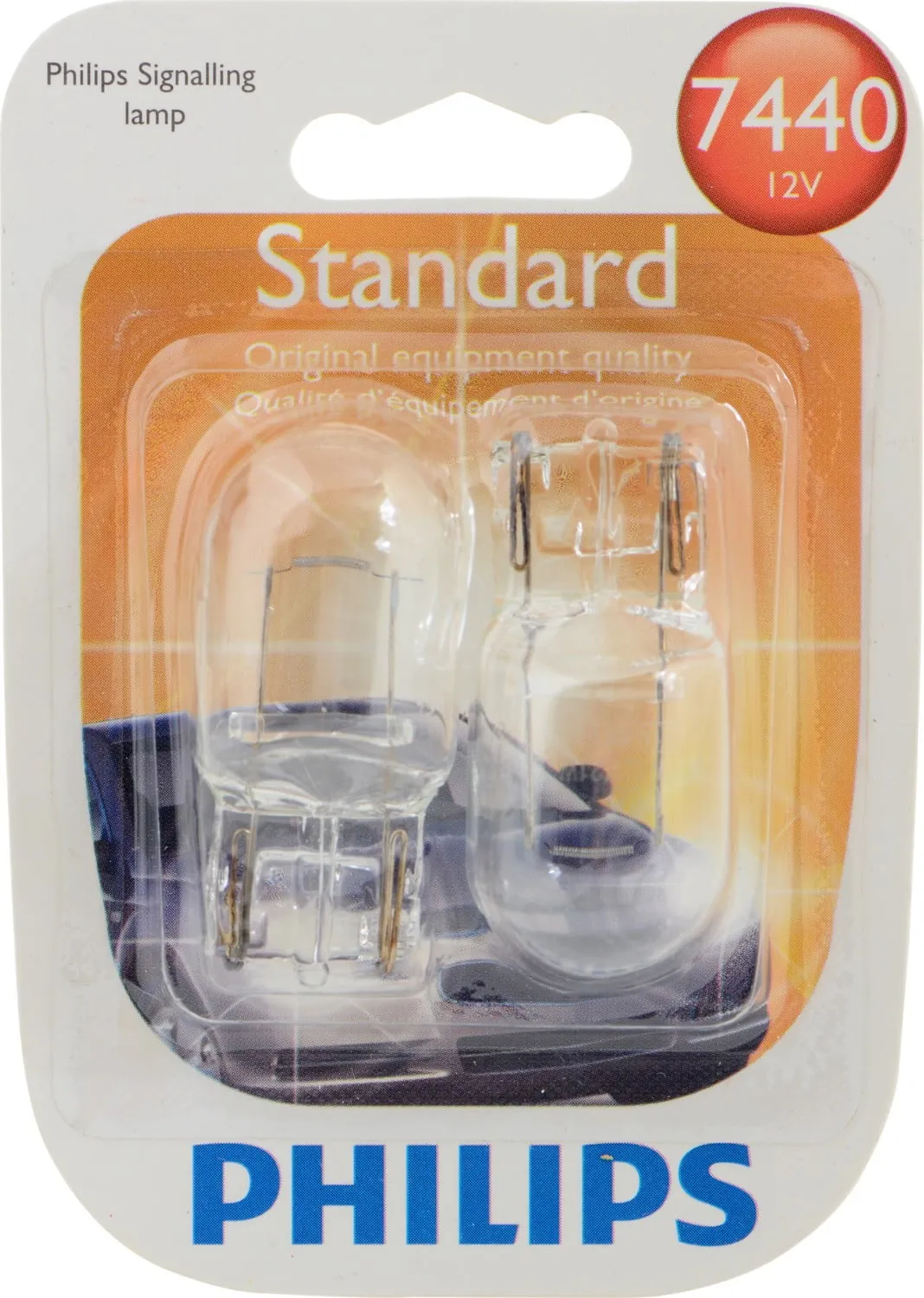 Philips 7440 Standard Miniature Automotive Bulb - 12V Clear Wedge (Box of 10) - 7440