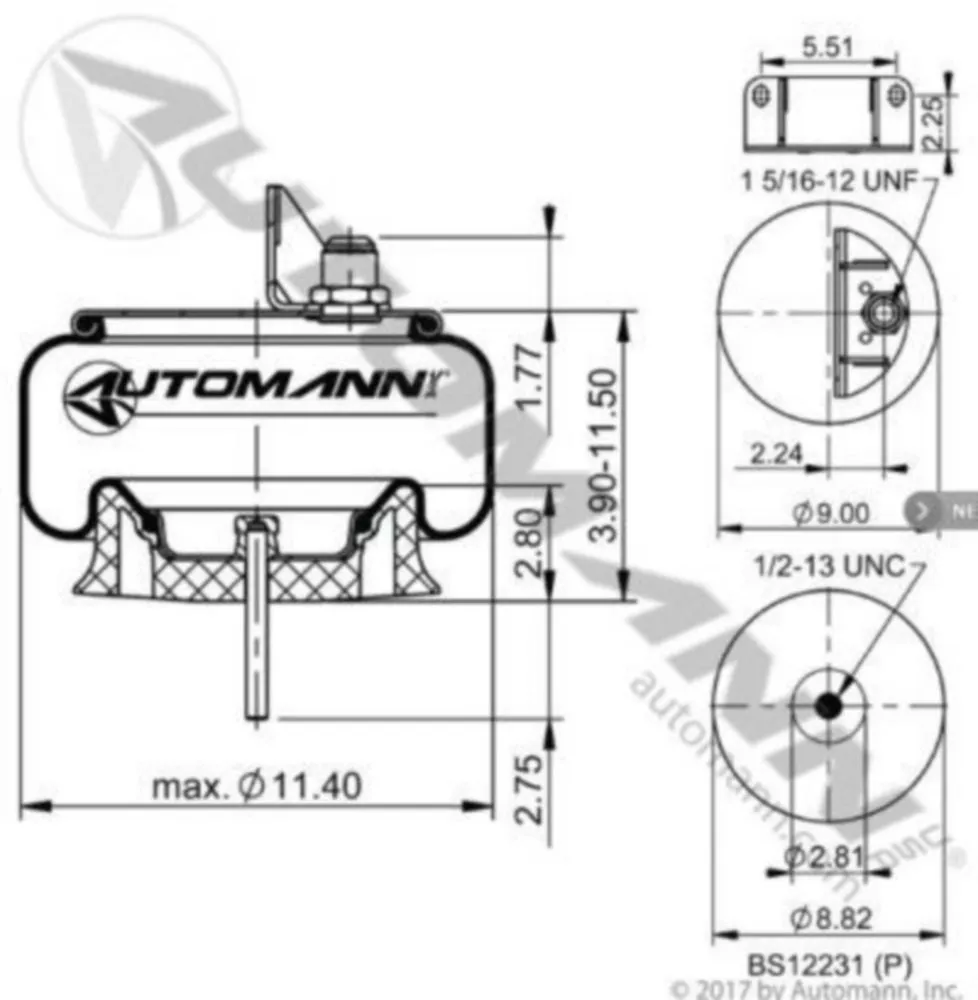 Automann AB1DK20G-9622 Air Spring Rolling Lobe