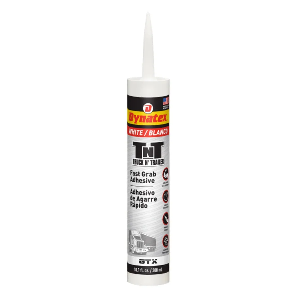 Dynatex 49399 Truck & Trailer Fast Grab Adhesive (GTX HS 2500) - White, 10.1 oz Cartridge