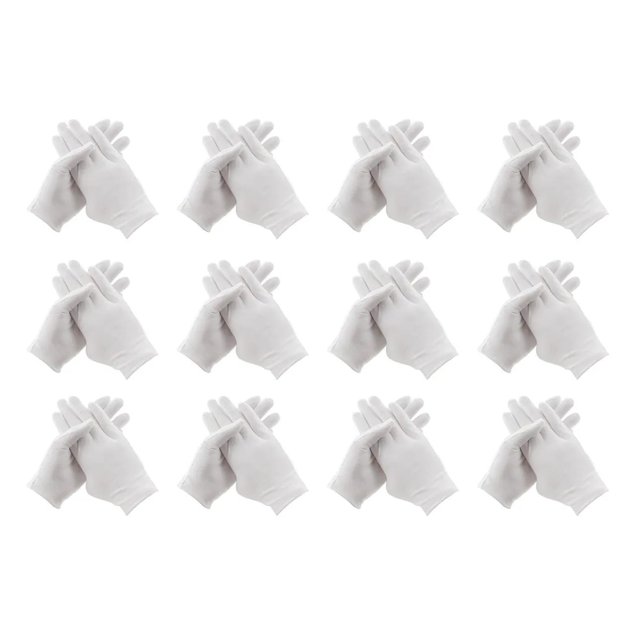 White Cotton Work Gloves - Case of 12