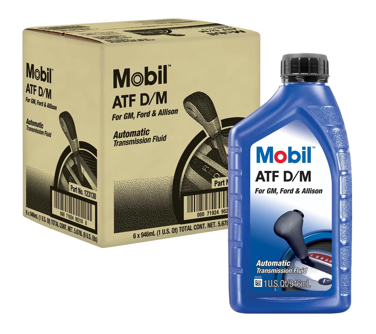 Mobil ATF D/M Automatic Transmission Fluid - Case of 6 x 1 Qt (123130)