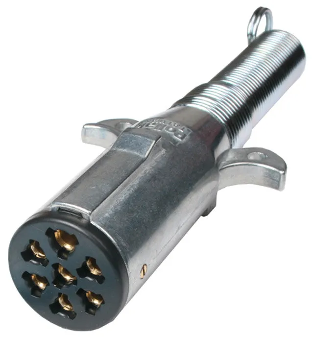 7-Way Round Trailer Wiring Connector with Cable Guard - Trailer End