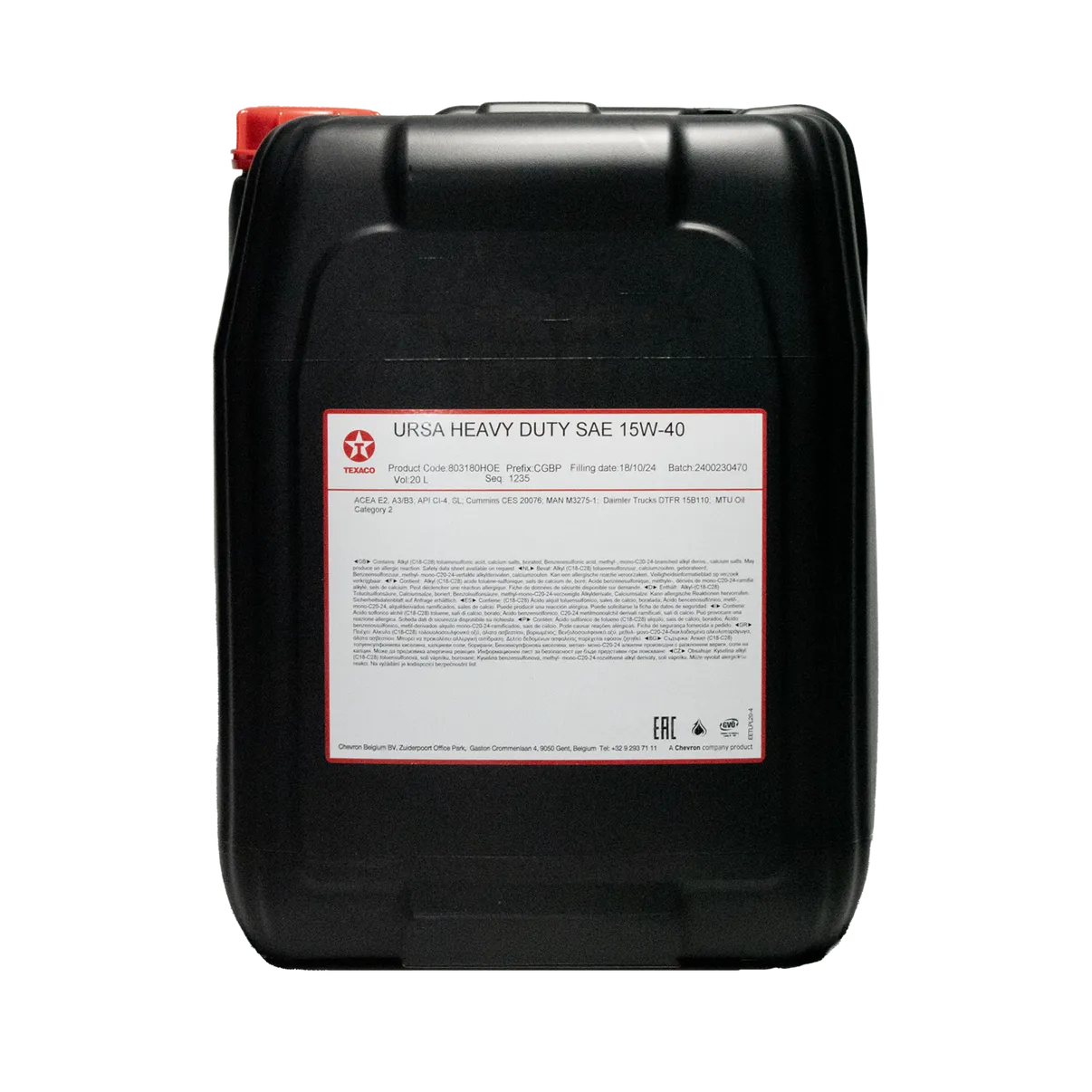 Texaco Ursa 15W-40 Heavy Duty Diesel Engine Oil - 5 Gallon Pail
