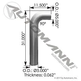 Automann 562.U7590X100600A Exhaust Elbow ALZ Peterbilt