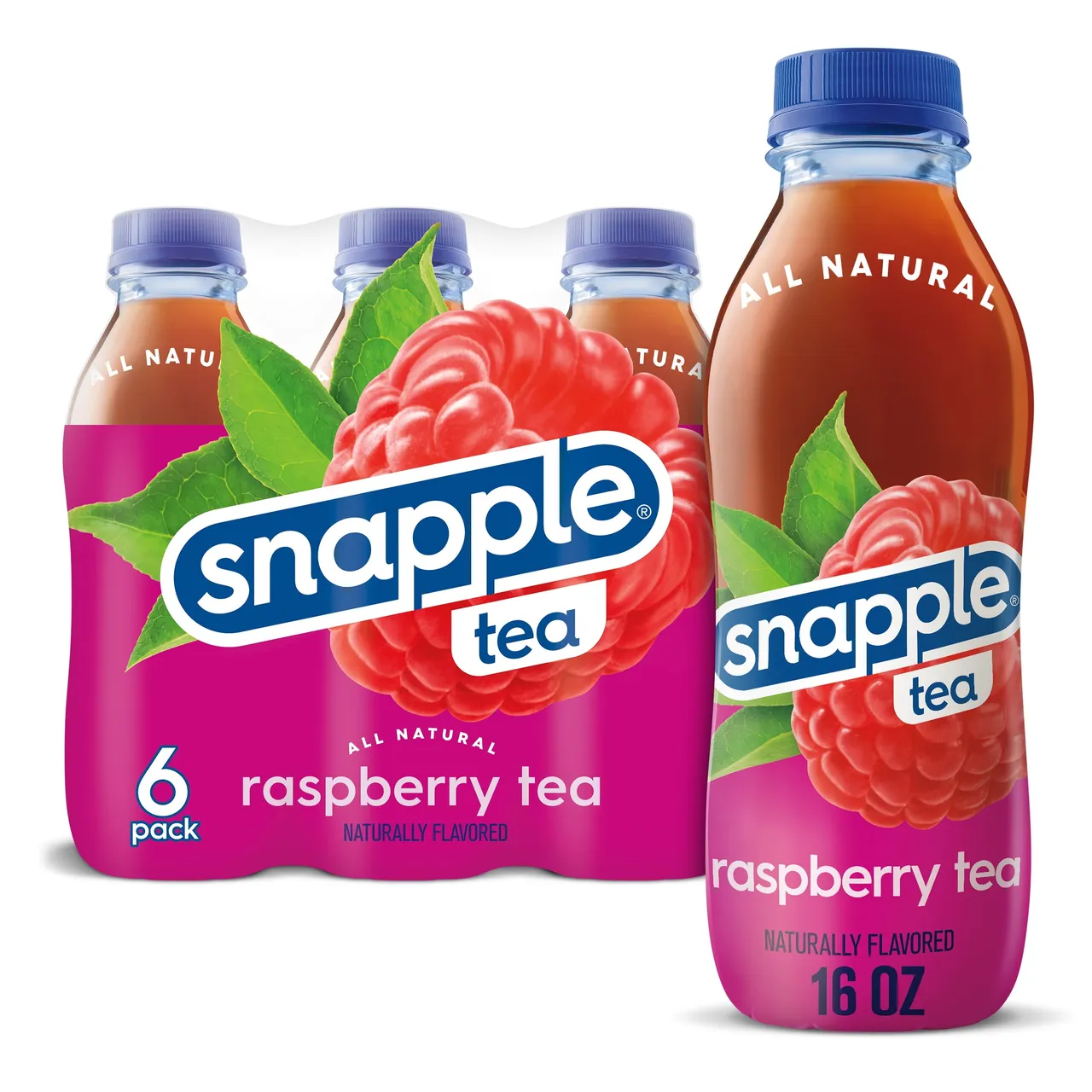 Snapple Raspberry Tea, 16 fl oz Glass Bottles - Case of 24
