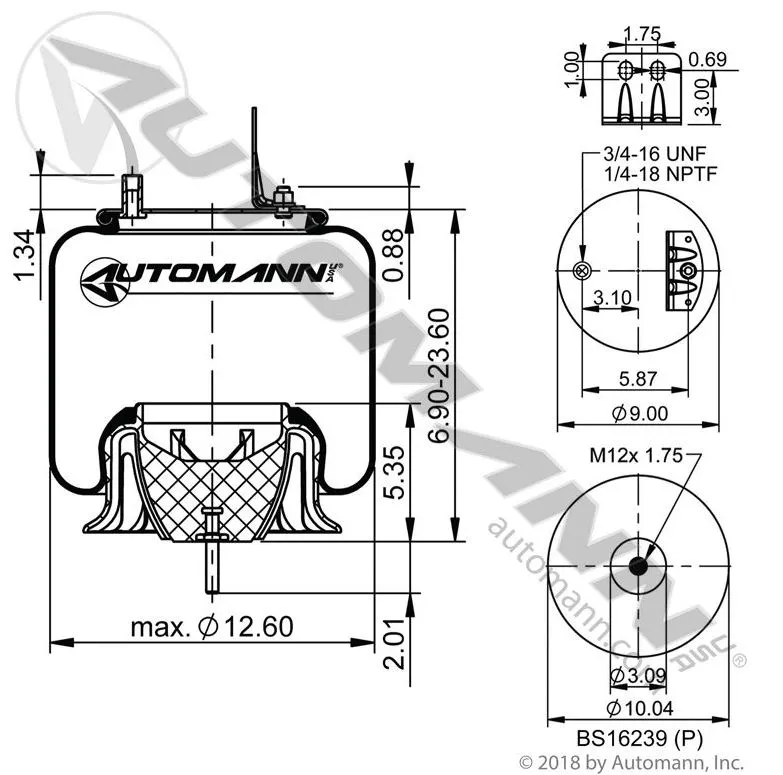 Automann AB1DF23L-P1066 Air Spring Rolling Lobe