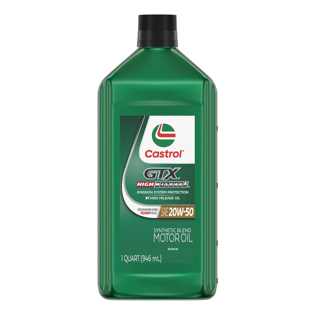 Castrol GTX High Mileage 20W-50 Motor Oil - Case of 6 x 1 Qt (144EFF)