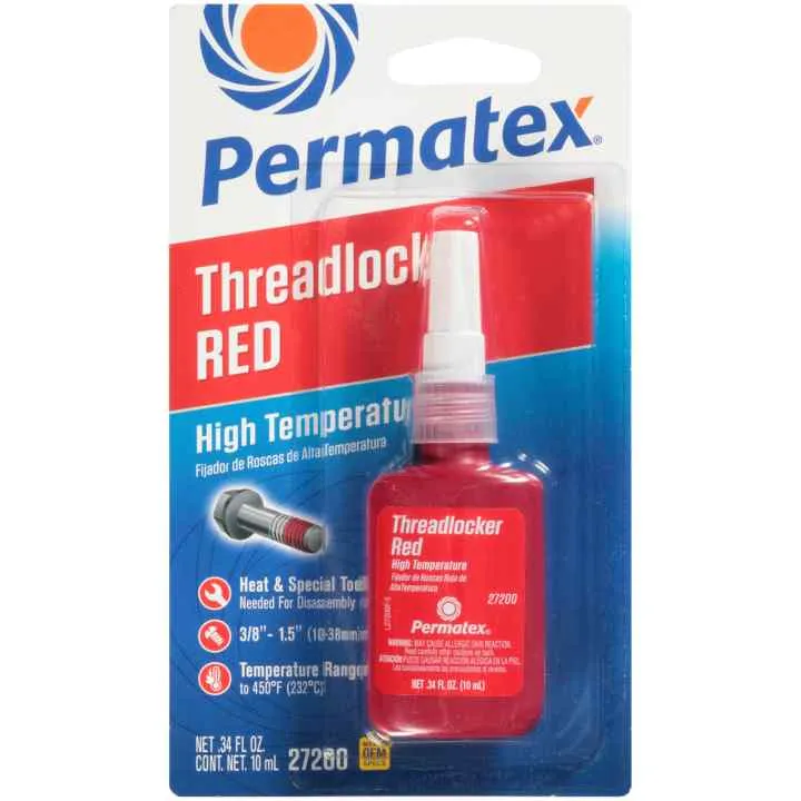 Permatex 27200 High Temperature Threadlocker Red - 10 ml