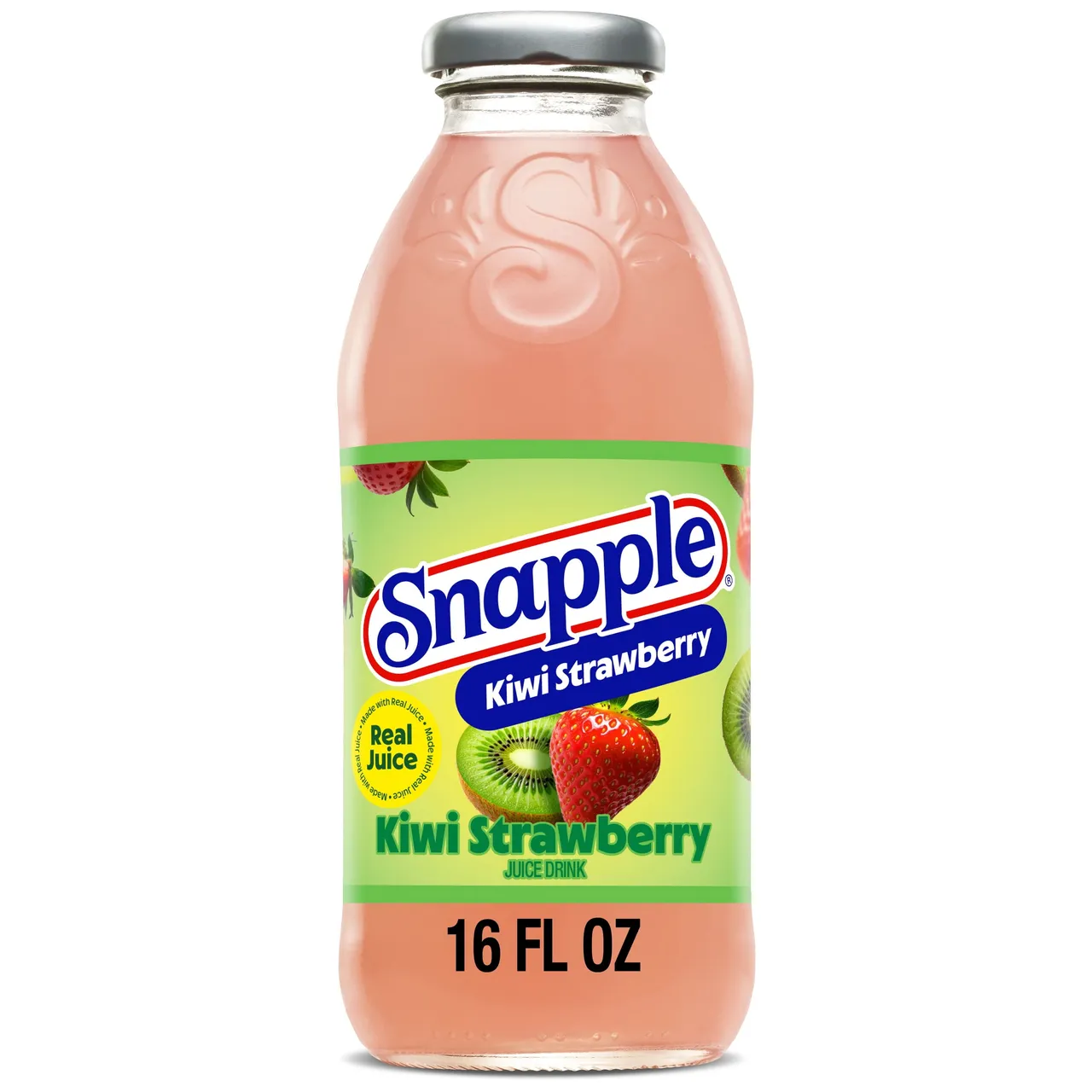 Snapple Kiwi Strawberry Juice Drink, 16 fl oz Glass Bottles - Case of 12