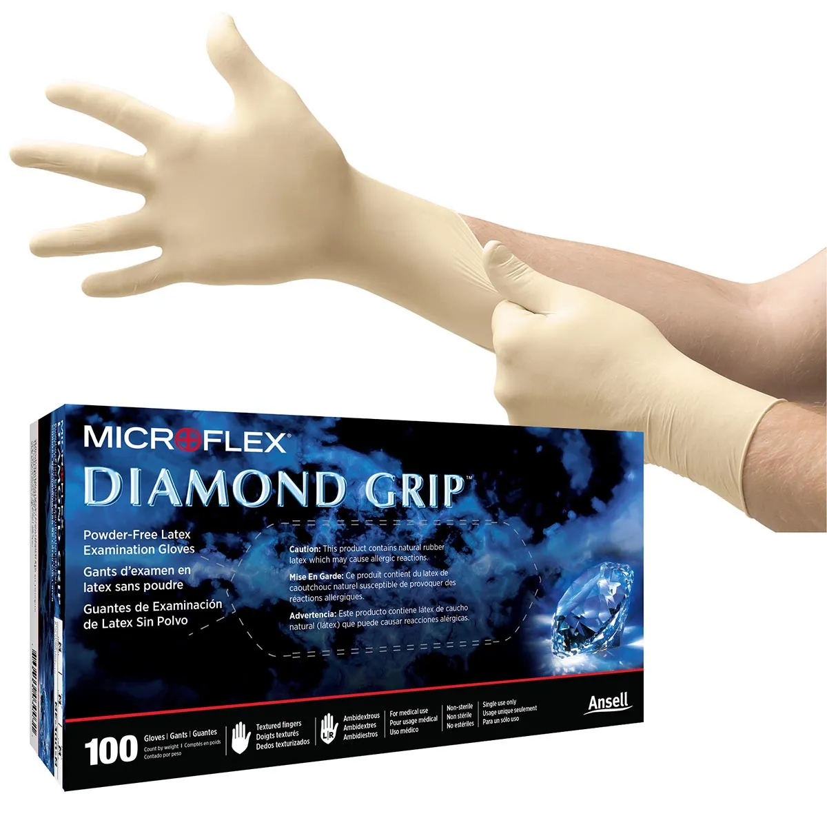 Microflex Diamond Grip MF-300 Latex Exam Gloves - X-Large MF-300-XL
