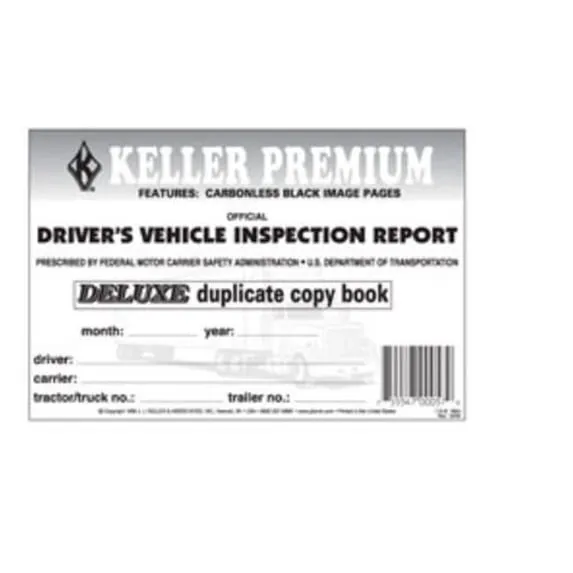 J.J. Keller Driver's Vehicle Inspection Report Book - Duplicate Carbonless 115B
